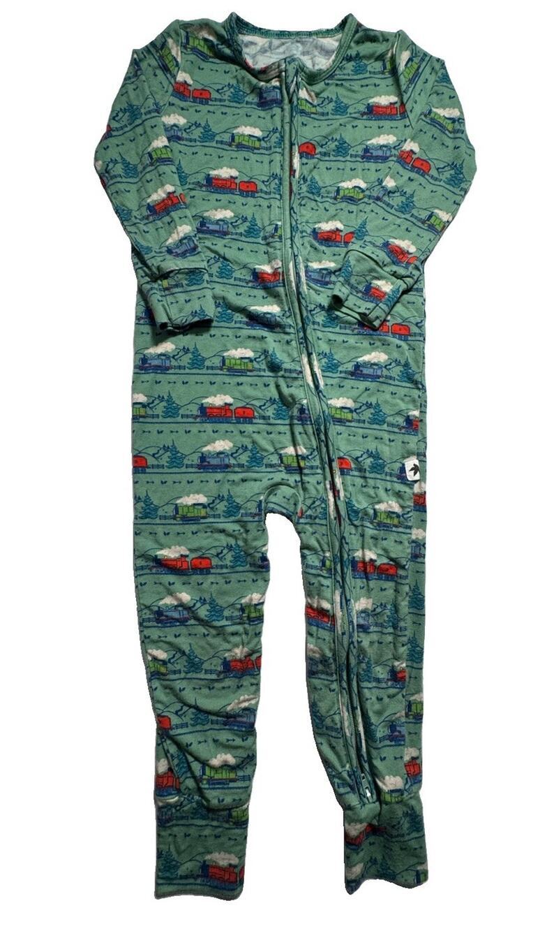 Little Bird Bamboo Thomas & Friends Train Zipper Sleeper Pajamas 3T Bamboo